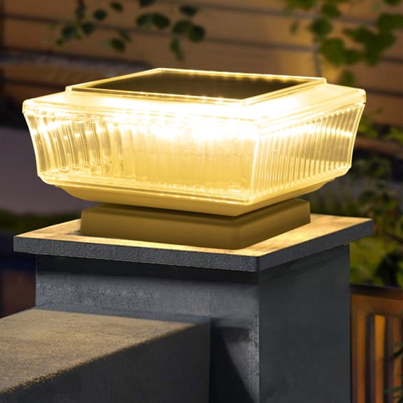Solar Pillar Light, Outdoor Garden Fence Lighting, Waterproof IP65 Solar Lamp, Automatic Dusk to Dawn, 8H Runtime with 6-8H Charge, Easy Mount Post Cap for Patio Pathway Wall Decor