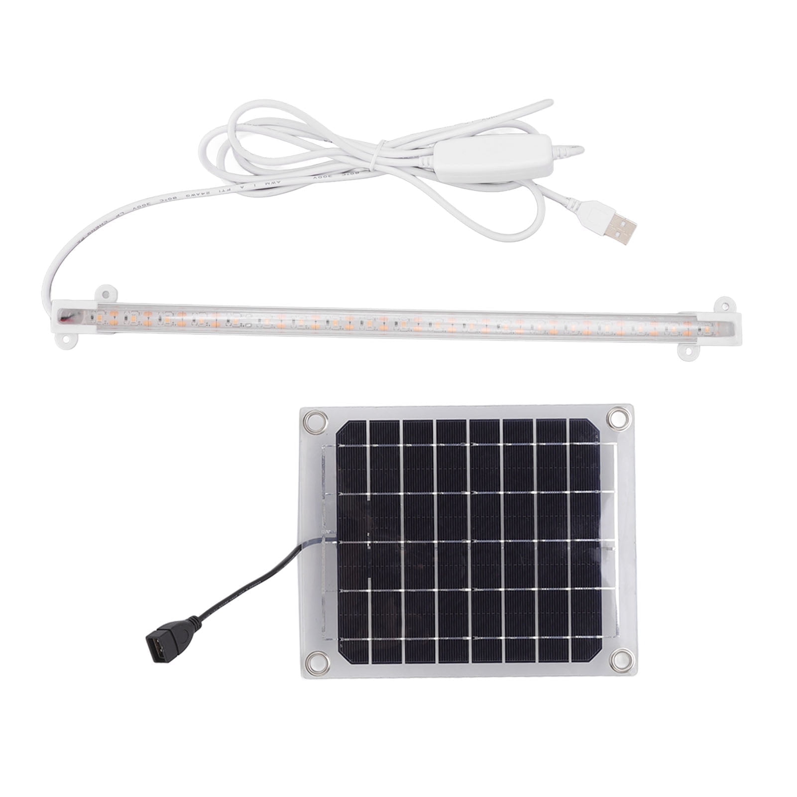 Solar Plant Grow Light LED Plant Powered Growth Light Strip Full Spectrum Dimmable for Garden Balcony Greenhouse Herbs Vegetables Flowers[10W]