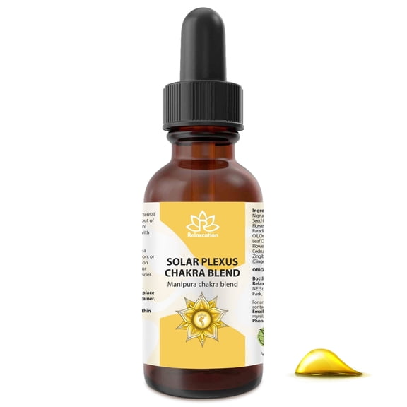 Relaxcation Solar Plexus Chakra Essential Oil Blend (Manipura) – Aromatherapy Diffuser Oil 0.33 fl.oz