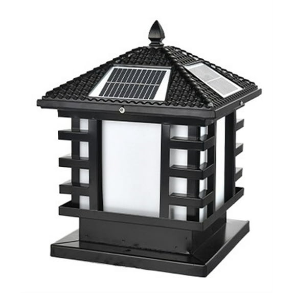 Solar Pole Headlight Outdoor, LED Solar Torch Light Gate Pole Light Fence Courtyard Wall Light Automatically Turn On When It Is Dark ,Saving Energy