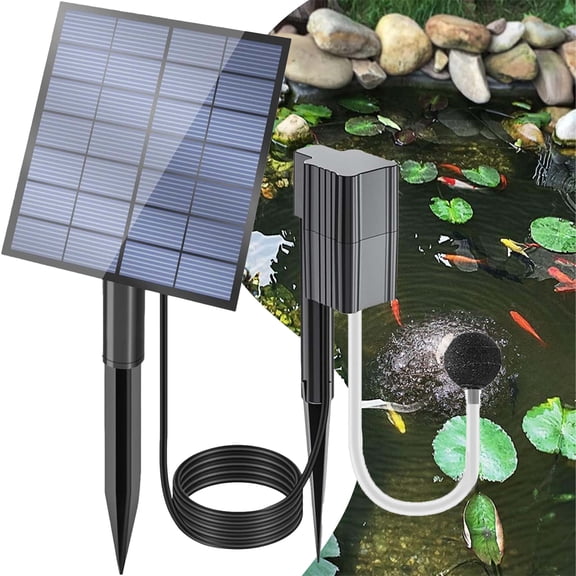 Solar Pond Aerator - 2.5W Quiet Portable Oxygen Diffuser for Garden Patio and Backyard - Solar Powered Pump