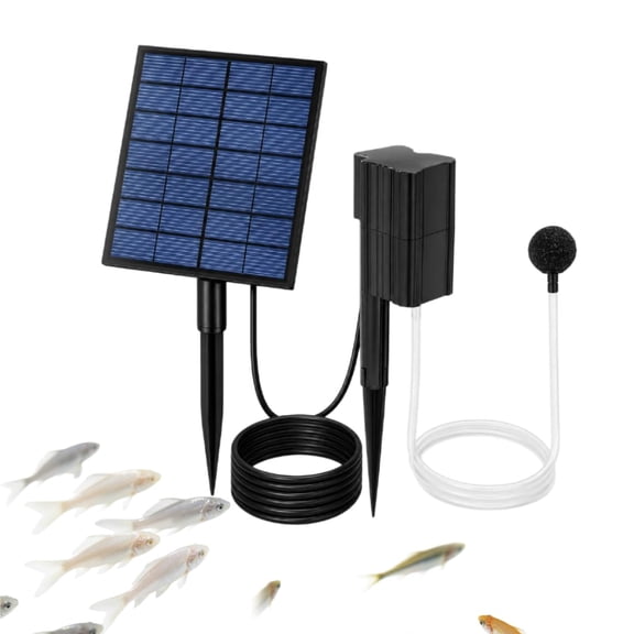 Solar Pond Aerator With Air Pump, 2026 Upgraded Solar Aerator For Small Pond, 2.5w Direct-Drive Oxygen Bubbler For Small Fish Ponds, Outdoor Gardens, Stock Tanks, Hydroponics