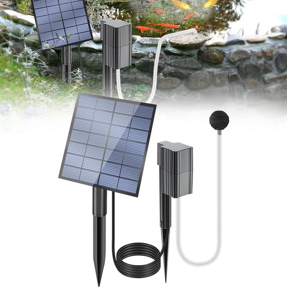 Solar Pond Aerator with Pump,2.5W Solar Powered Aerator for Ponds Outdoor Direct Drive Mode with Stone 1.5m Hose,for Outdoor Fish Tank,Aquarium,Water Garden, Backyard Small Pool Hydroponics