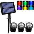 thumbnail image 1 of Solar Pond Lights, Changing LED Underwater Lights with 2 Modes, Solar Submersible Fountain Lights IP68 Waterproof, Solar Landscape SpotLights for Ganden Pond Waterfall Fountain Pool (3 in 1), 1 of 5