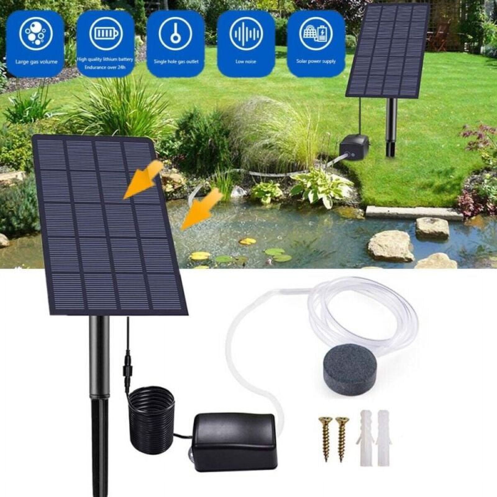 Solar Pond Oxygenator Solar Air Pump 2.5W Plug-in Solar Oxygen Pump Fish Tank Oxygenator 3Modes Aquarium Oxygen Aerator Air Pump Fishing Aerator With Pipe Air Bubble Stone For Garden Outdoor Pool Pond