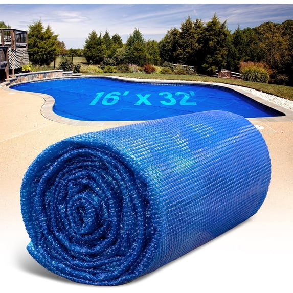 Shop Square, Solar Pool Cover, 16' x 32', Blue, 12 Mil - Walmart.com