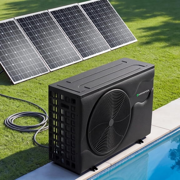 Solar Pool Heater 50000BTU, Pool Heat Pump for Inground & Above Ground Pools up to 15000 Gallons, 220V (Solar Panels Not Included) | Solar-Compatible for Up to 90% Energy Savings, WiFi App Control &