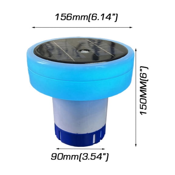 Solar Pool Ionizer, Copper Pool Ionizer Floater Auto Switching of Multi-Colored LED Night Light, Floating Pool Cleaner