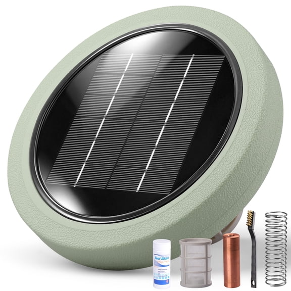 Solar Pool Ionizer for Above Ground, Solar Powered Floating Copper Purifier, Reduce Chlorine 85% Up to 45,000 Gallons, Swimming Pools Water Cleaner for In-ground Pools and Spas (Green)