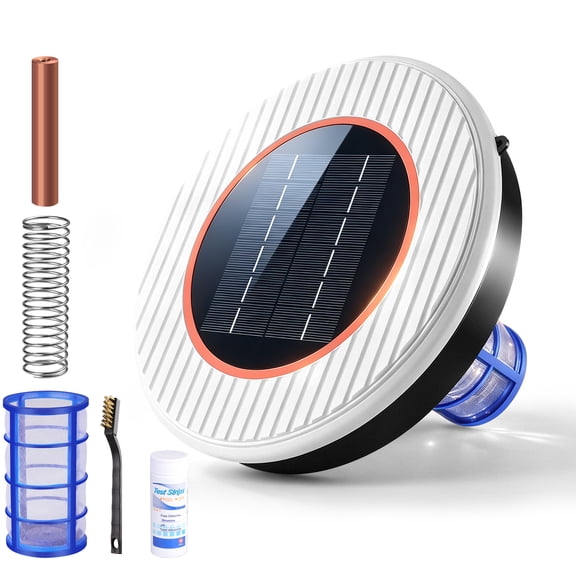 Solar Pool Ionizer - Pool Ionizer for Above Ground & Inground Pools Floating Copper Ionizer Durable Copper Anode Clear Water with Minimal Effort