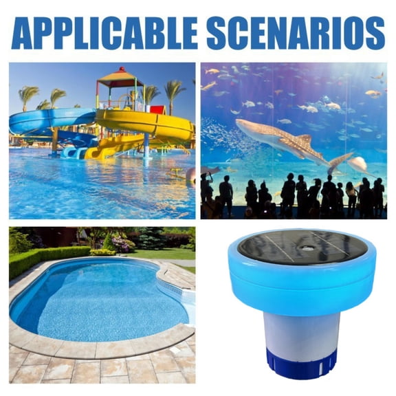Solar Pool Ionizer for Above Ground Pool, Upgraded Solar Ionizer Pool Auto Switching LED Night Light, More Lasting Copper Pool Ionizer Floater Up