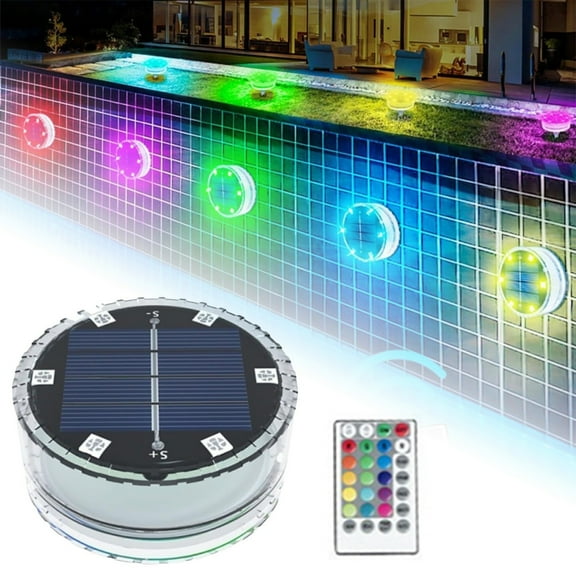 Solar Pool Light With Remote Control Easy To Install With Suction Cup White B Plastic