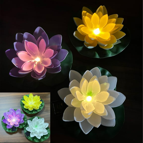 Solar Pool Lights, Floating Hollandia Flower LED Light for Pool and Pond, Solar Powered Waterproof Outdoor Decor, 1 Pack Energy-Saving Garden Lighting