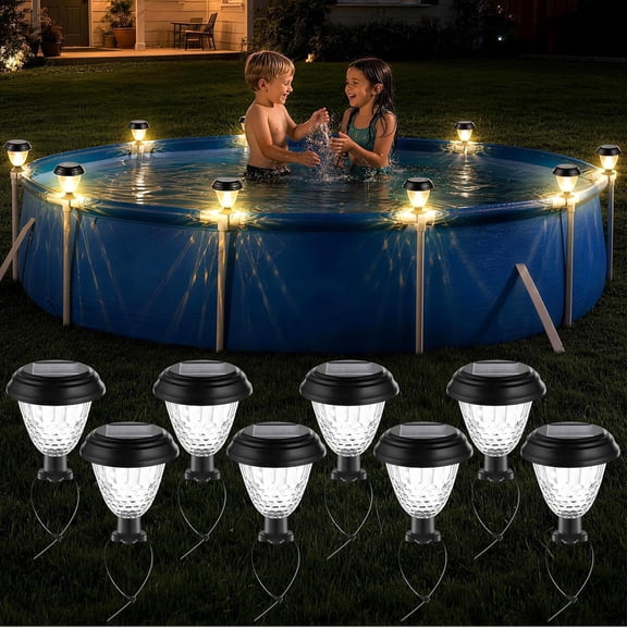 Guard Floating Pool Lights Solar LED Energy Saving Warm White Light for Framed Above Ground Pools 8 Pack