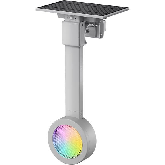 Solar Pool Lights for Metal Frame Above Ground Pools with Remote, 5W LED RGB Underwater Swimming Light Fixture, 7 Colors 2 Modes, IP68 Waterproof, 300lm, Auto On & Timer Off, Gray