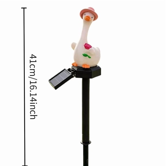 Solar Porch Goose Statue Garden Decor, LED Solar Gooses Ground Insertion Garden Light Courtyard, Stake Lighting for Lawn Patio Yard Balcony, Unique Goose Gift for Garden Lovers