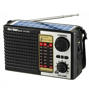Solar Portable FM/AM SW Radio, Bluetooth Speaker, MP3 Player, Rechargeable, Emergency LED Flashlight, Outdoor & Indoor Use
