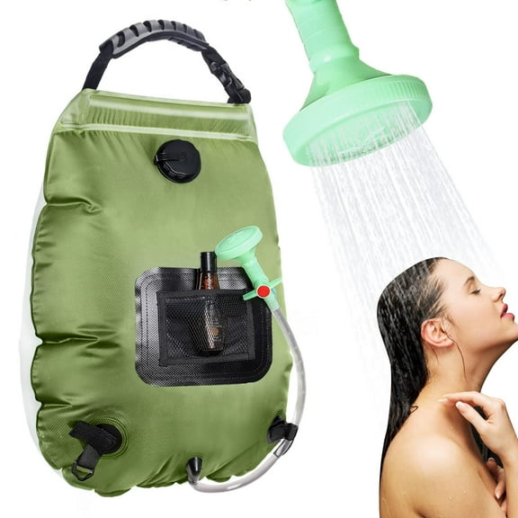Solar Portable Shower Bag, 5 Gal/20L Solar Heating Camping Shower Bag with Removable Hose&On-Off Switchable Shower Head, Compact Camping Shower for Camping, Hiking, Traveling, Beach Swimming