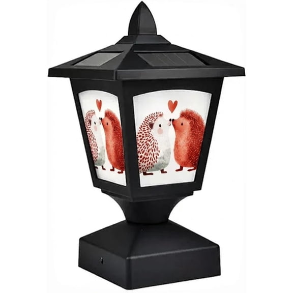 Solar Post Cap Light Outdoor, Fits 4x4 5x5 6x6 Wood Posts, Waterproof LED Fence Post Light for Deck Patio Garden Yard Decoration, Removable Design Panel (Black, 1 Pack) (Heart2)