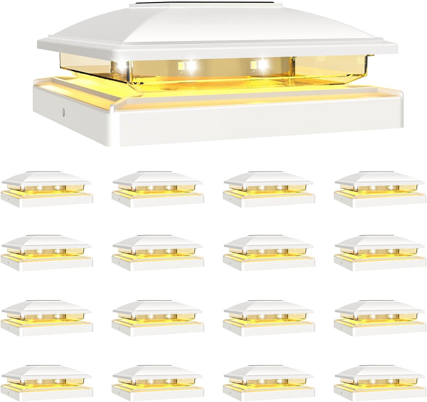 4x4 Solar Post Cap Lights Outdoor 2Pack Deck Powered IP65 - View #2