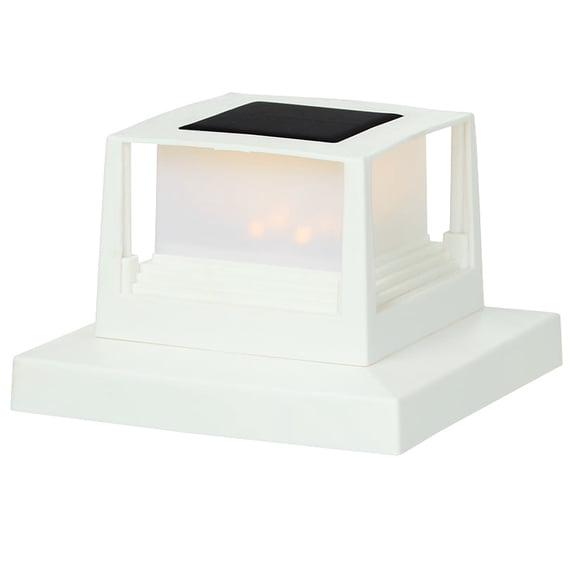 Solar Post Cap Light Square For Deck or Fence - Black or White
