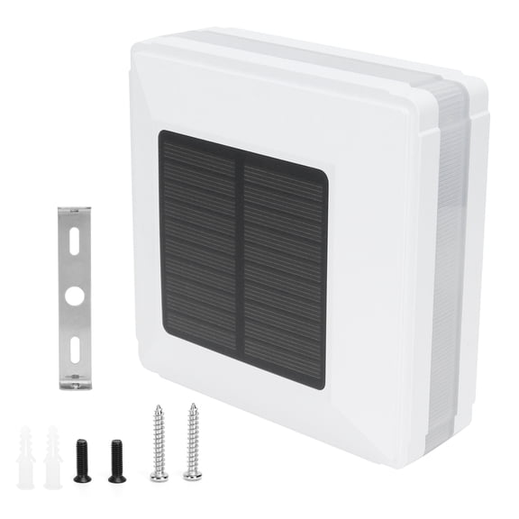 Solar Post Cap Light, Waterproof Outdoor Fence Pillar Lamp, 52 LED Deck Decor (White Shell, Warm White+Green)