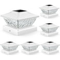 Solar Post Cap Lights 6 Pack, 2 Mode Bright Solar Post Lights Outdoor