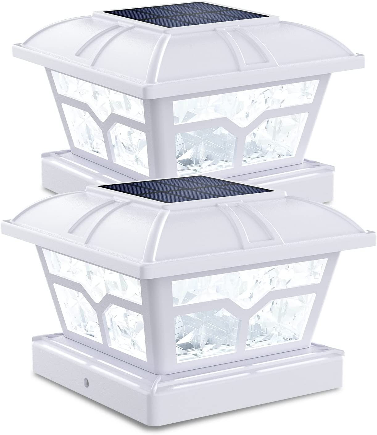 Solar Post Cap Lights Outdoor 2 Color Modes 8 LEDs for 4x4 5x5 6x6