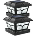 Solar Post Cap Lights Outdoor 2 Color Modes 8 LEDs for 4x4 5x5 6x6