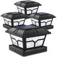 Solar Post Cap Lights Outdoor 2 Color Modes 8 LEDs for 4x4 5x5 6x6