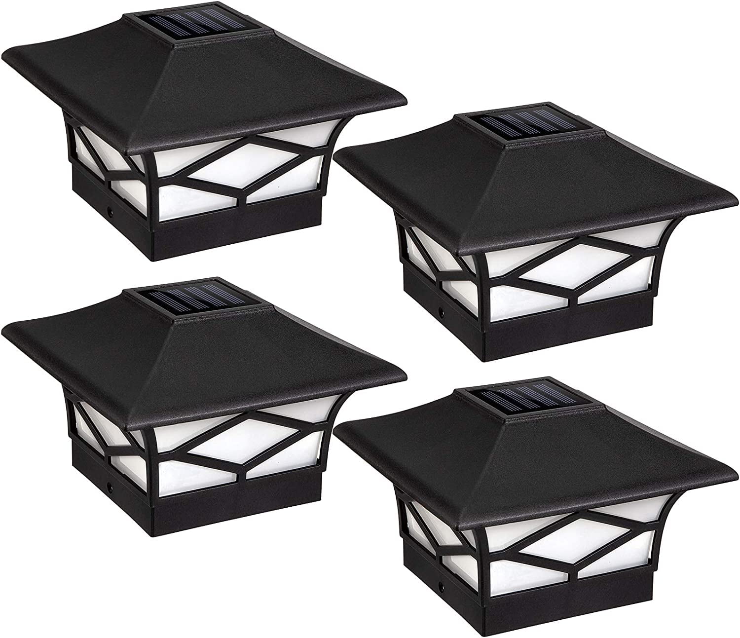 Solar Post Cap Lights Outdoor 4pack, Waterproof Solar Powered Deck