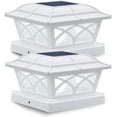 Solar Post Cap Lights Outdoor Glass 2 Modes 8 LEDs for 4x4 5x5 6x6
