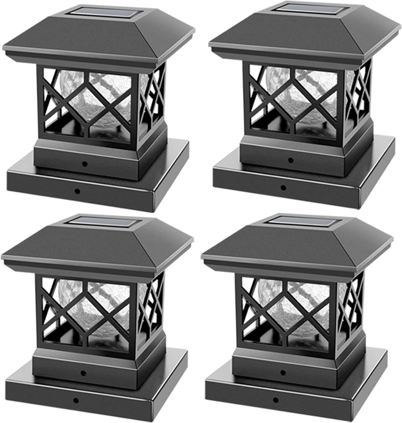 Solar Post Cap Lights Outdoor Waterproof LED Fence Post Solar Lights