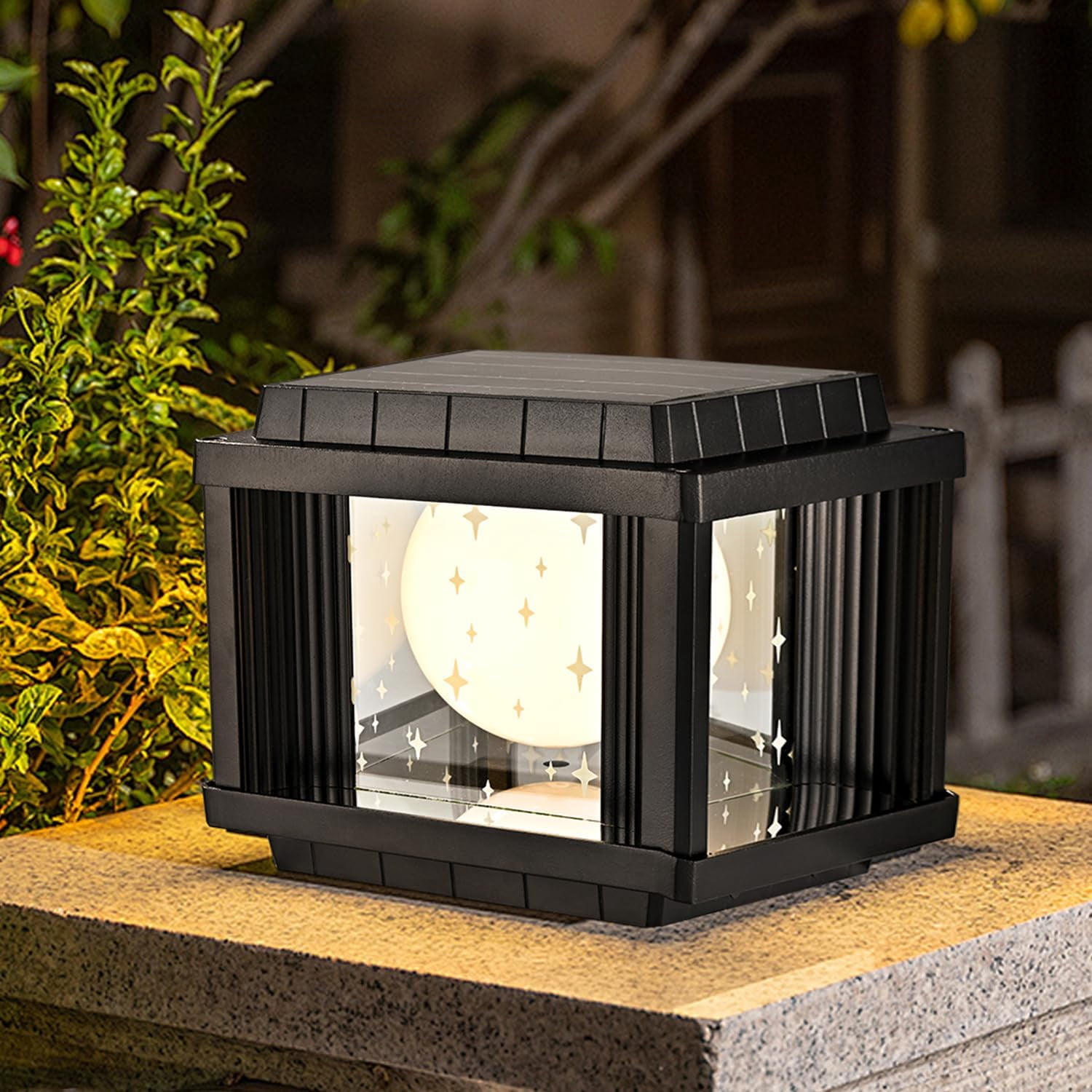 Solar Post Light Modern Outdoor Post Light Solar Lamp Dimmable LED Post Lamp Outdoor Waterproof