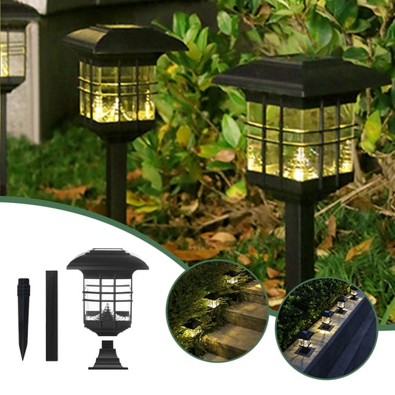 Solar Post Lights Outdoor Fence Cap Light For Posts Patio Garden Decoration White Lighting Black，Lighting Solar Outdoor Post Cap Lights Light For Fence Glass