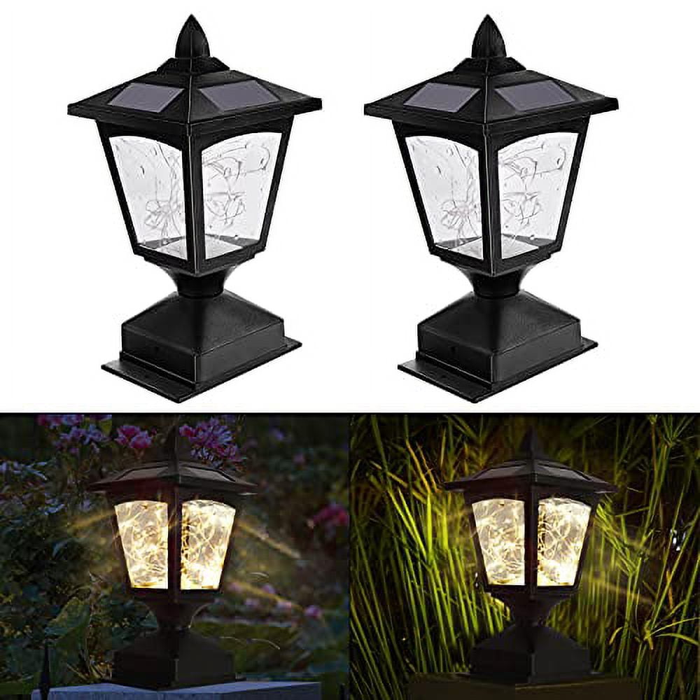 Luminar Outdoor Solar LED Brown Finish Fence Lights, 4 Pack - Yahoo Shopping