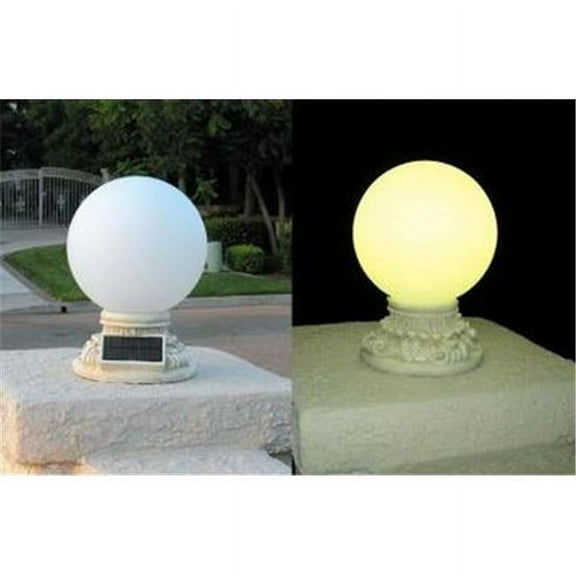 Solar Power 10 in. Glass Globe Handcrafted Entrance Light