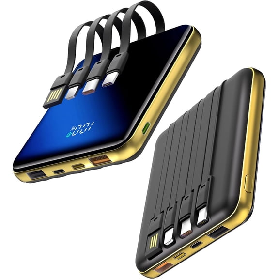 Solar Power Bank - 36800mAh Solar Phone Charger, USB-C QC3.0 Fast Charger with LED Flashlight, IP65 Waterproof Portable Power Bank for Camping, Hiking Outdoor ActivitiesOrange