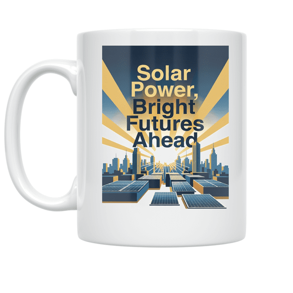 Solar Power Bright Futures Ahead - Solar Energy Advocate - 11 oz Ceramic Coffee Mug
