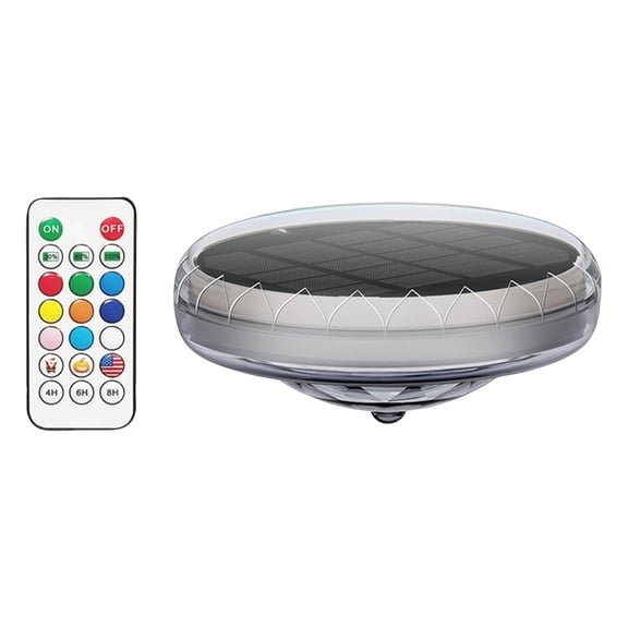 Solar Power Float Pool Lights with Control 12 Strobe Modes Timing Waterproof Color Change LED Disco Party Decorative Ambient Lighting for Outdoor Above Ground Pool, Front Yard Ponds, Hot Tub