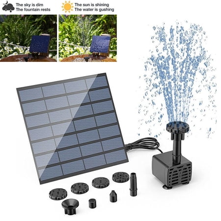 Solar Power Fountain Submersible Floating Water Pump Bird Bath Pond Garden Pool USA