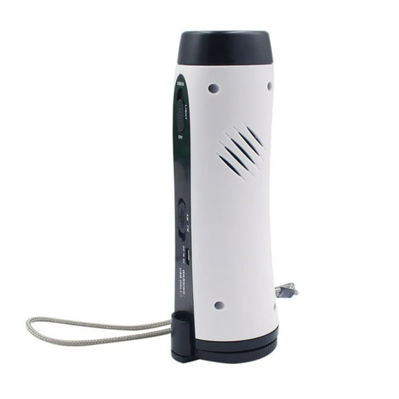 Solar Power Hand Crank Light Charger Battery Operated AM/FM Weather Radio Phone Charger Night Fishing Survival Gear,1 x Hand Crank Solar Radio,White