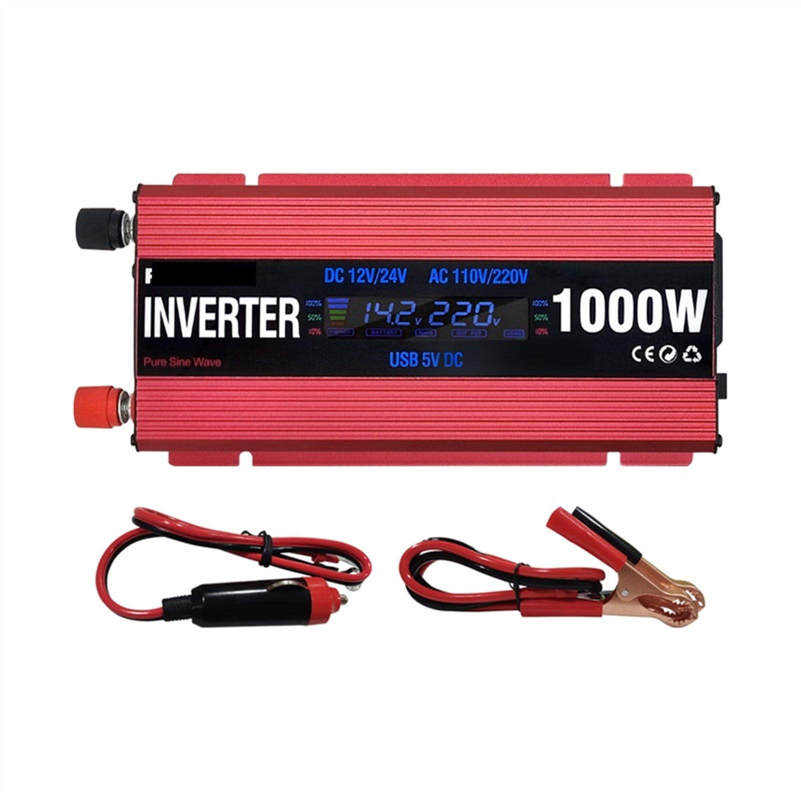Solar Power Inverters 600W 1000W 2000W Modified Sine Wave USB Car Inverter DC 12V 24V AC 110 220 Transformer Voltage Converter ,High Power