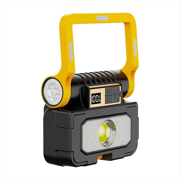Solar Power LED Flashlights Multifunctional Portable Light Rechargeable Camping Work Light Built in Hardware Tool Box,1 x Solar Power Camping light,Yellow Black