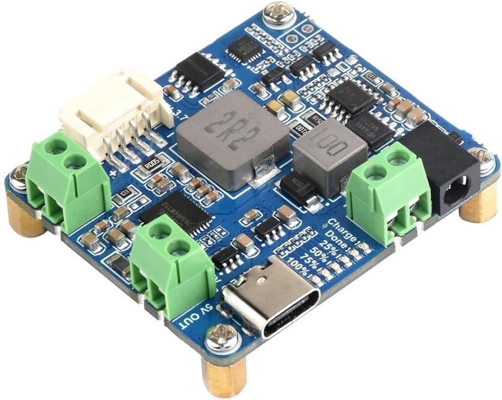 Solar Power Management Module (D) for 6V~24V Solar Panel and Type-C Power Adapter,Suitable for Solar-Powered Control System for MCUs/Development Boards /Jetson Nano/Arduino