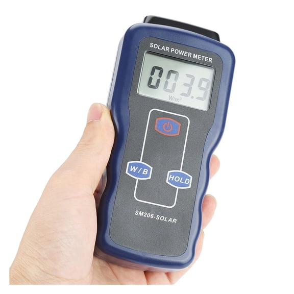 Solar Power Meter, Sun Light Radiation Measuring Testing Instrument Solar Radiation Meter, Solar Power Energy Tester