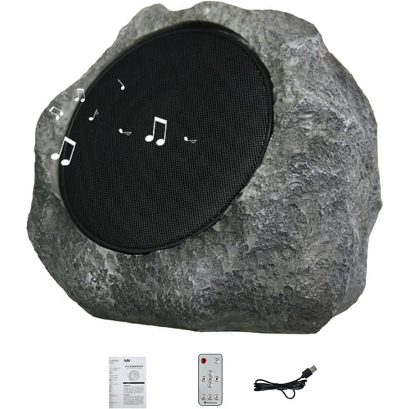 Solar Power Rock Speakers Outdoor Waterproof Wireless Audio - Realistic Stone Texture for Garden Patio and Backyard ,1PC