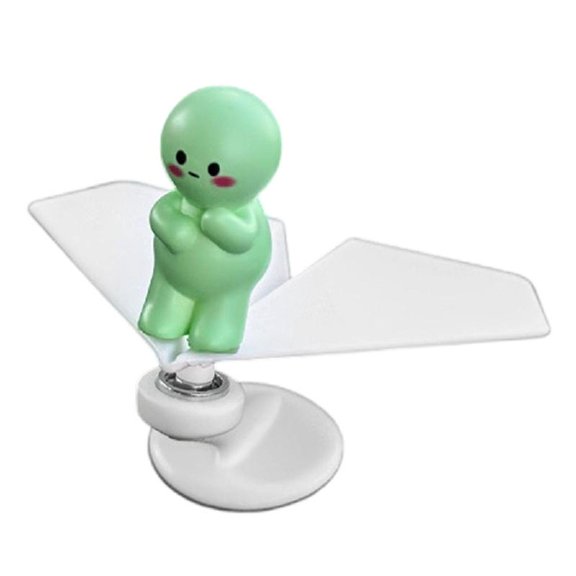Solar Power Rotating Airplanes Car Dashboard Ornament ABS with Secure Mount