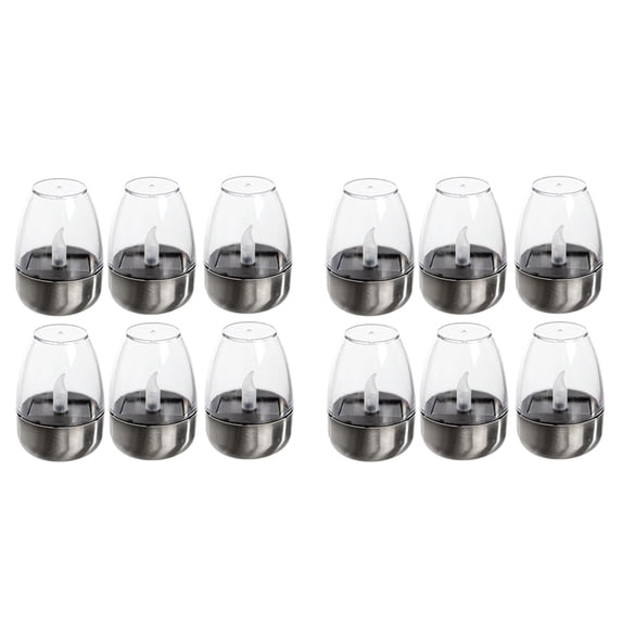 Solar Power Tea Lights Outdoor Candle Flameless Flicker Waterproof Solar Table Lamp LED Candles with Dusk to Dawn 12pack