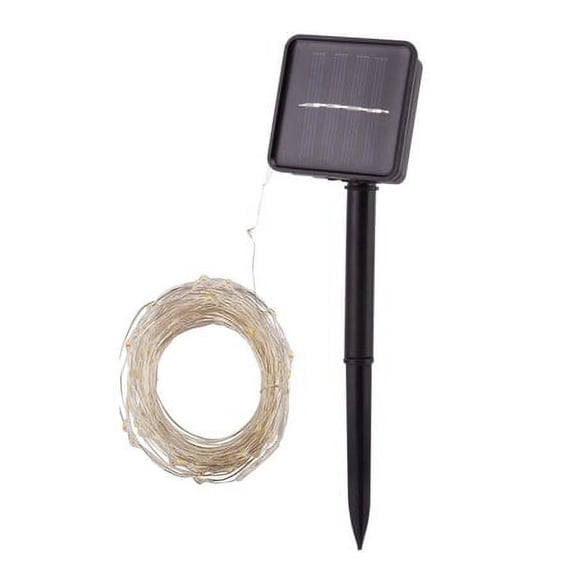 Solar Powered 100LED Lamp Copper Wire Waterfall Fairy String Light Festival Outdoor Wedding Garden Decor Warm White